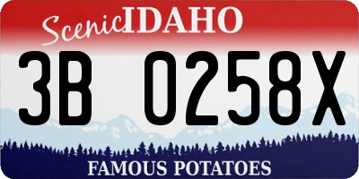 ID license plate 3B0258X