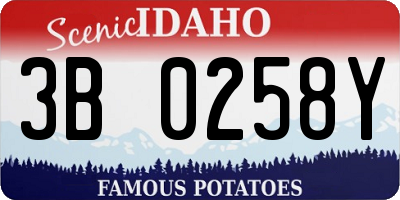 ID license plate 3B0258Y