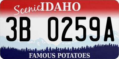 ID license plate 3B0259A
