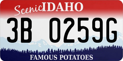 ID license plate 3B0259G