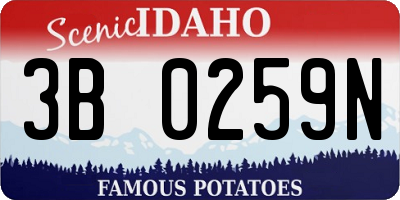 ID license plate 3B0259N