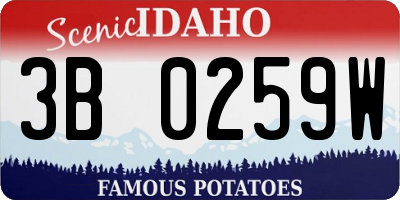 ID license plate 3B0259W