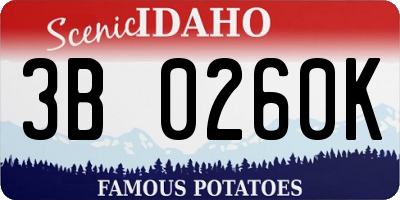 ID license plate 3B0260K