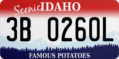 ID license plate 3B0260L