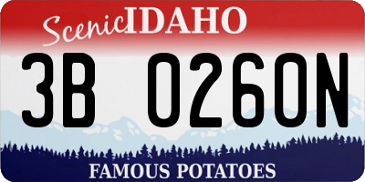 ID license plate 3B0260N