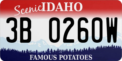 ID license plate 3B0260W