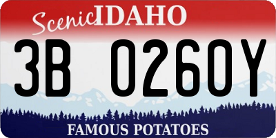 ID license plate 3B0260Y
