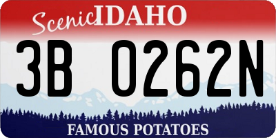 ID license plate 3B0262N