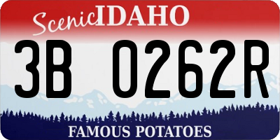 ID license plate 3B0262R