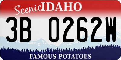 ID license plate 3B0262W