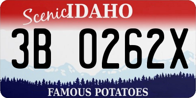 ID license plate 3B0262X