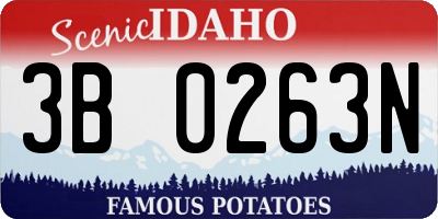 ID license plate 3B0263N