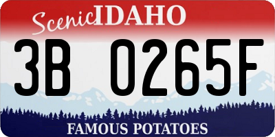 ID license plate 3B0265F