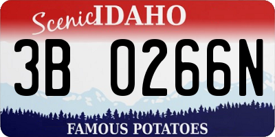 ID license plate 3B0266N