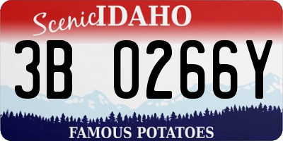 ID license plate 3B0266Y
