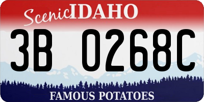 ID license plate 3B0268C