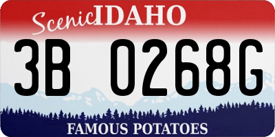 ID license plate 3B0268G