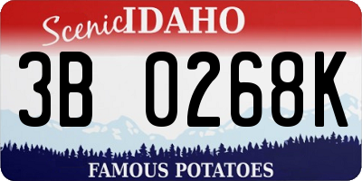 ID license plate 3B0268K