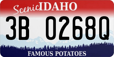 ID license plate 3B0268Q