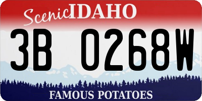 ID license plate 3B0268W