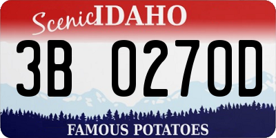 ID license plate 3B0270D