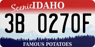ID license plate 3B0270F
