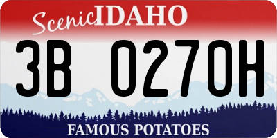 ID license plate 3B0270H