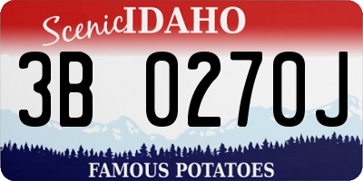 ID license plate 3B0270J