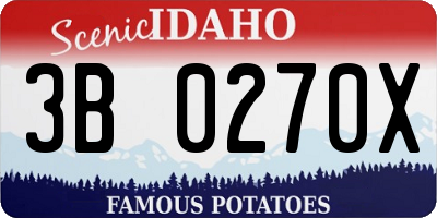 ID license plate 3B0270X