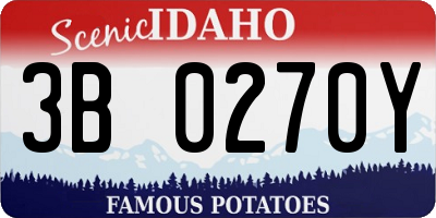 ID license plate 3B0270Y