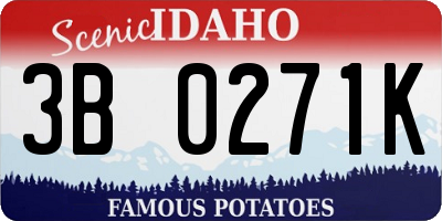 ID license plate 3B0271K