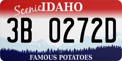 ID license plate 3B0272D
