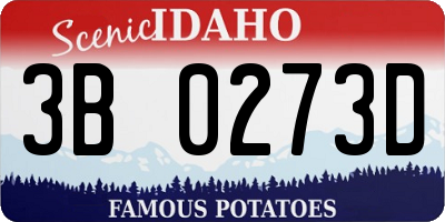 ID license plate 3B0273D