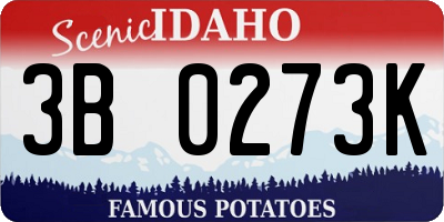 ID license plate 3B0273K