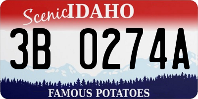 ID license plate 3B0274A
