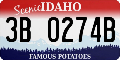 ID license plate 3B0274B