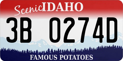 ID license plate 3B0274D