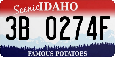 ID license plate 3B0274F