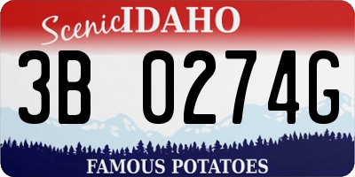 ID license plate 3B0274G