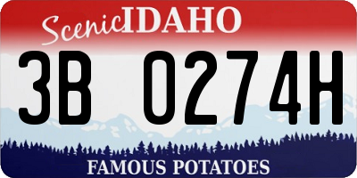 ID license plate 3B0274H