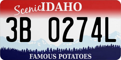 ID license plate 3B0274L