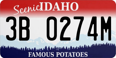 ID license plate 3B0274M