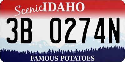 ID license plate 3B0274N