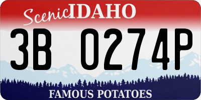 ID license plate 3B0274P