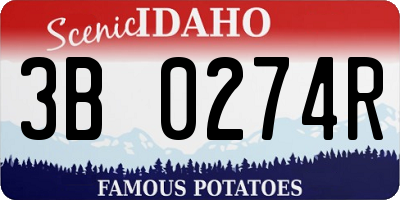 ID license plate 3B0274R