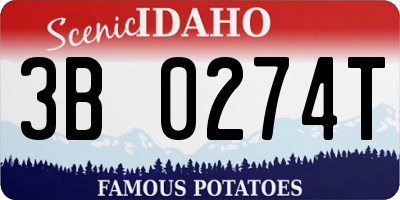 ID license plate 3B0274T