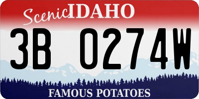 ID license plate 3B0274W