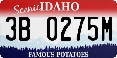 ID license plate 3B0275M