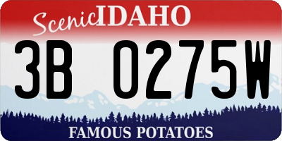 ID license plate 3B0275W