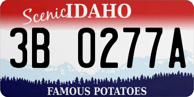 ID license plate 3B0277A
